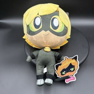 Toy Factory Miraculous  Cat Noir 8" Plush Stuffed Big Head